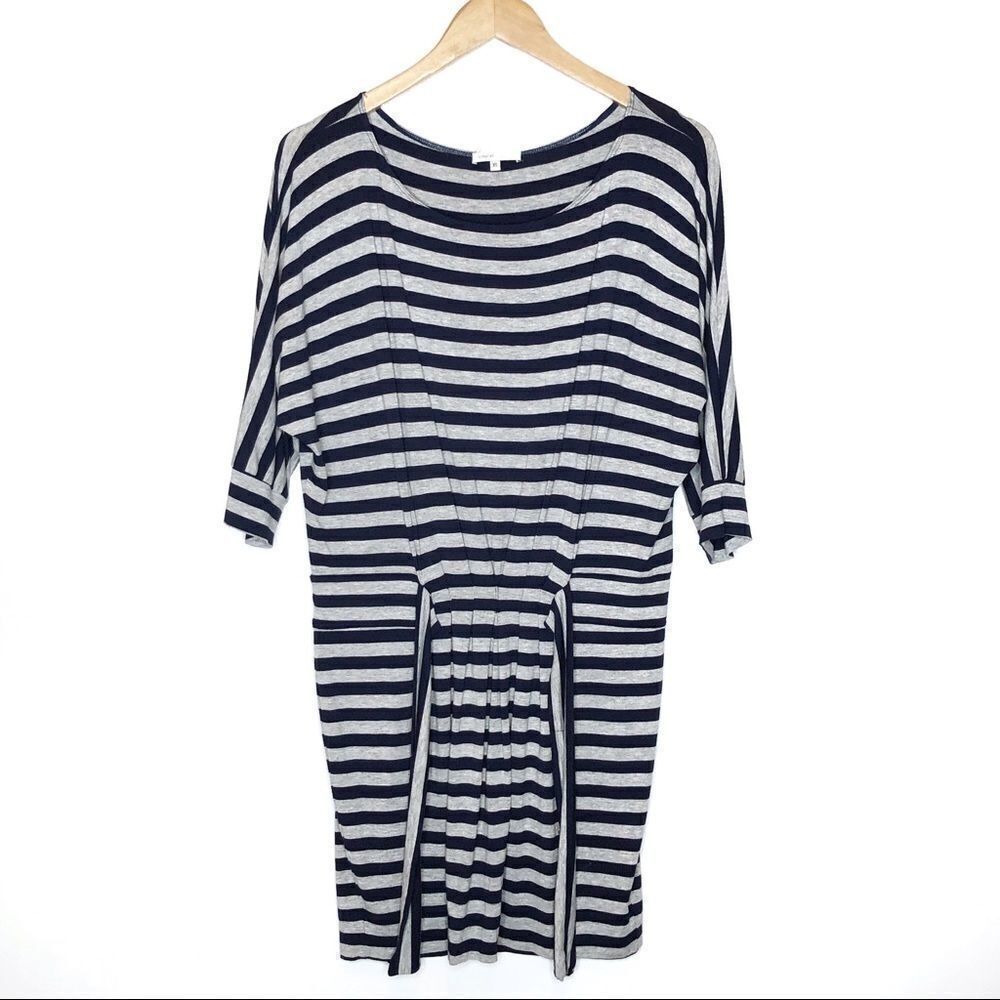 Vince | Tie-Waist Striped Long Sleeve Dress